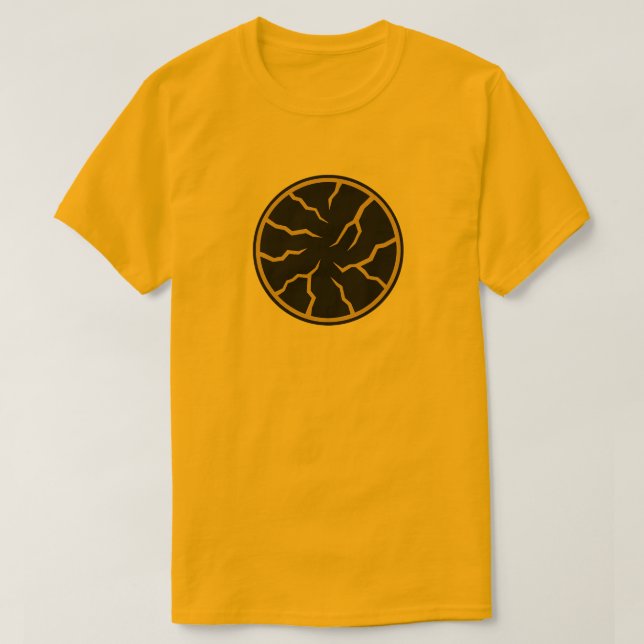 Camiseta com Gráficos de Superfície Rachada (Frente do Design)