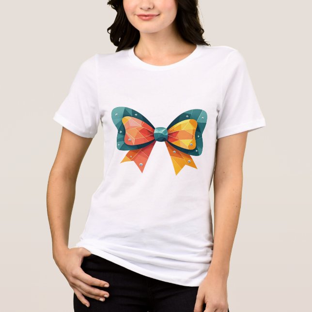 Camiseta com Gravata Borboleta de Rhinestone - Des (Frente)
