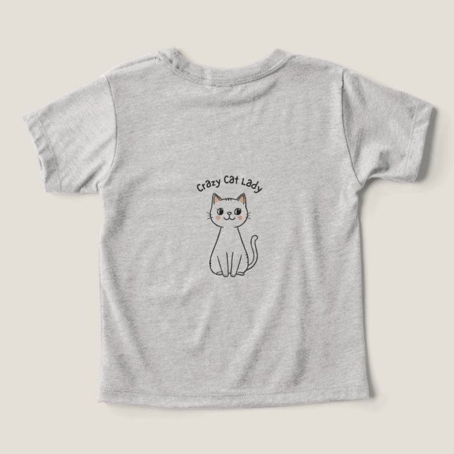 Camiseta com Ilustração Fofa da Dona das Gatas Mal (Verso do Design )