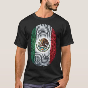 Camiseta com Impressão Digital da Bandeira do Méxi