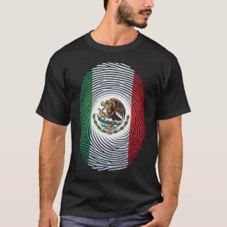 Camiseta com Impressão Digital da Bandeira do Méxi