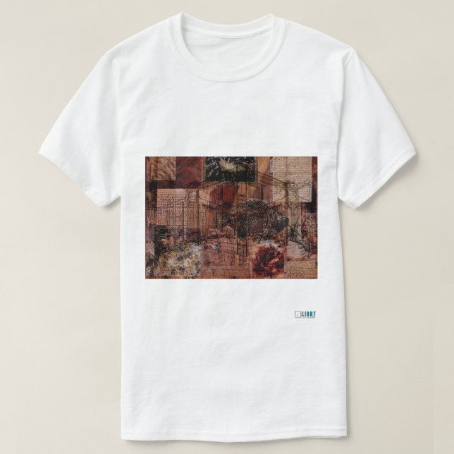Camiseta com impressão frontal - Peixes lembram Ár (Frente do Design)
