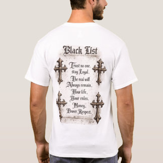 Camiseta com Impressão nas Costas Black List