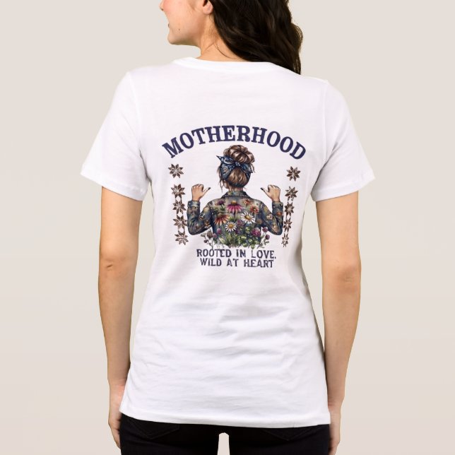 Camiseta com Impressão nas Costas – Gráfico Floral (Verso)