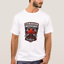 Camiseta com Insígnia de Mecânico Canadense Constr