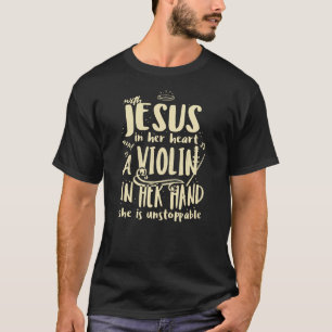 Camiseta Com Jesus Em Seu Coração Um Musical Cristão Violin