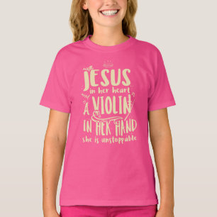Camiseta Com Jesus Em Seu Coração Uma Aula De Música Violin