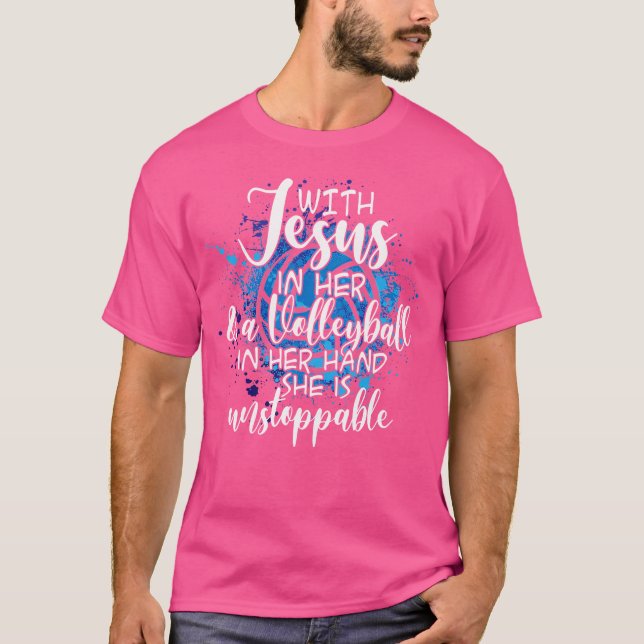 Camiseta Com Jesus Em Seu Coração Voleibol Cristão (Frente)