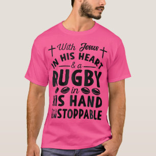 Camiseta Com Jesus No Coração Ele É Um Jogador De Rugby Iso