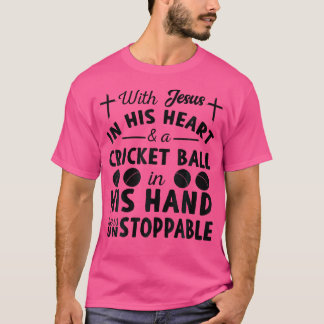 Camiseta Com Jesus No Coração Ele É Um Jogo De Críquete Iso