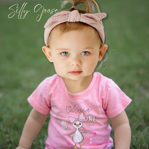 Camiseta com Laço Rosa de Aniversário de 1 Ano do 