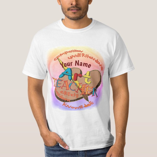 Camiseta com lema de professor de arte (Frente)