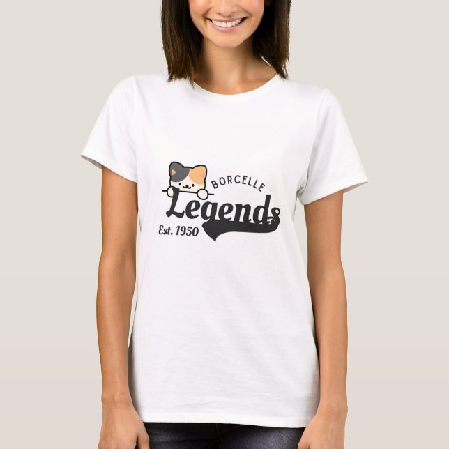 Camiseta com lendas & design de gato fofo (Frente)