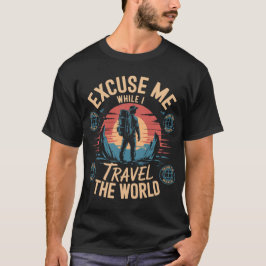 Camiseta Com Licença Enquanto Eu Viajo Pelo Mundo Turismo D