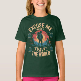 Camiseta Com Licença Enquanto Eu Viajou Pelo Mundo Turismo