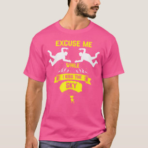 Camiseta Com Licença, Eu Beijo O Engraçado Retro Skydivi