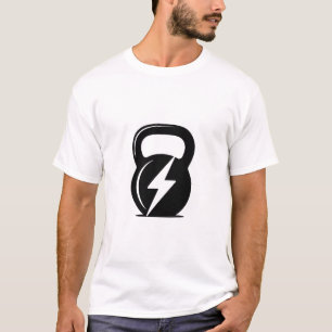 Camiseta com Logo de Treino de Kettlebell Abstrato