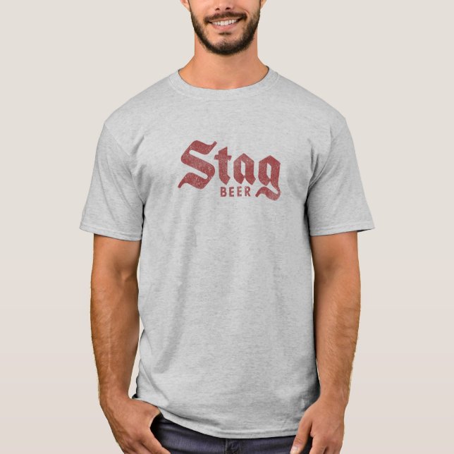 Camiseta com Logo Vermelho Retro 'Stag Beer' Desga (Frente)