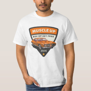 Camiseta com logotipo de carro Muscle up