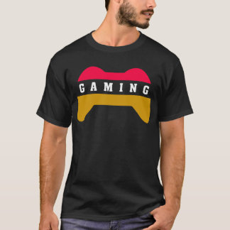 Camiseta com Logotipo de Controle de Jogo Vibrante