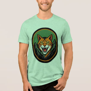 Camiseta com Logotipo de Mascote de Gato Feroz
