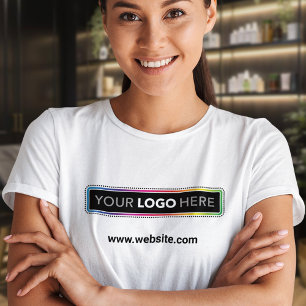 Camiseta com Logotipo de Negócios Femininos e Site