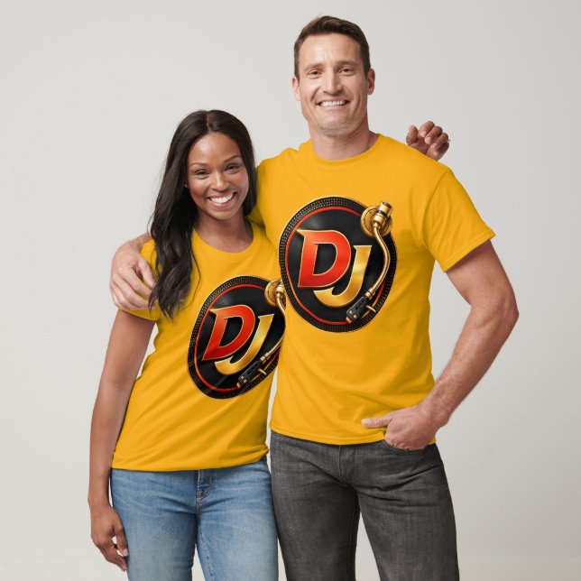 Camiseta com Logotipo de Prato de DJ Dourado (Unissex)