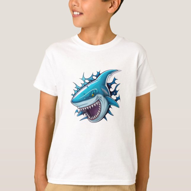 Camiseta com logotipo de tubarão (Frente)