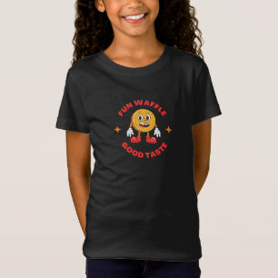 Camiseta com Logotipo de Waffle de Desenho Animado