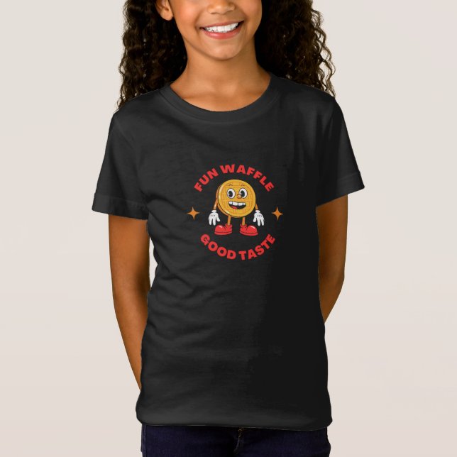 Camiseta com Logotipo de Waffle de Desenho Animado (Frente)
