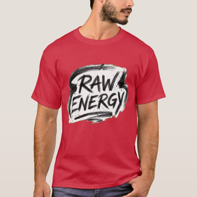 Camiseta com Logotipo Manuscrito Raw Energy (Frente)