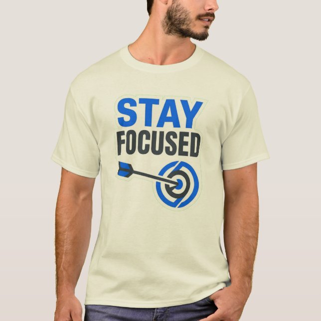 Camiseta com Logotipo Motivacional Stay Focused (Frente)