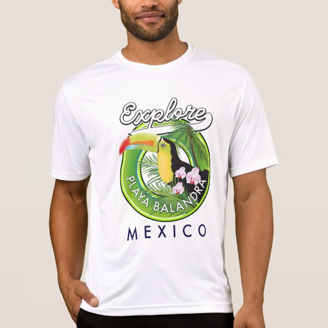 Camiseta com logotipo retrô da Playa Balandra Méxi (Frente)
