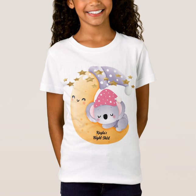 Camiseta com Lua e Coala Sonolento (Frente)