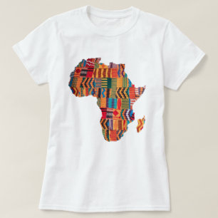 Camiseta com Mapa Africano Colorido comemorativo