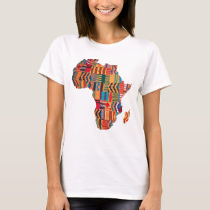 Camiseta com Mapa Africano Colorido comemorativo