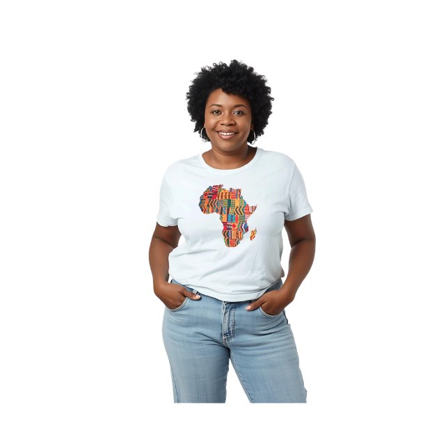 Camiseta com Mapa Africano Colorido comemorativo (Criador carregado)
