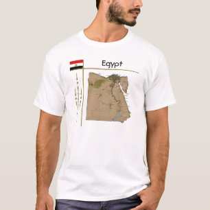 Camiseta com Mapa do Egito + Bandeira + Título