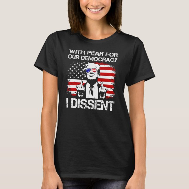 Camiseta Com Medo Da Nossa Democracia, Discordo Da Imunidad (Frente)
