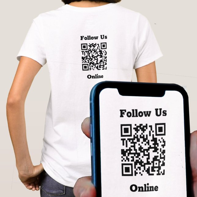 Camiseta com Mensagem de Seguir Online com Código  (Criador carregado)