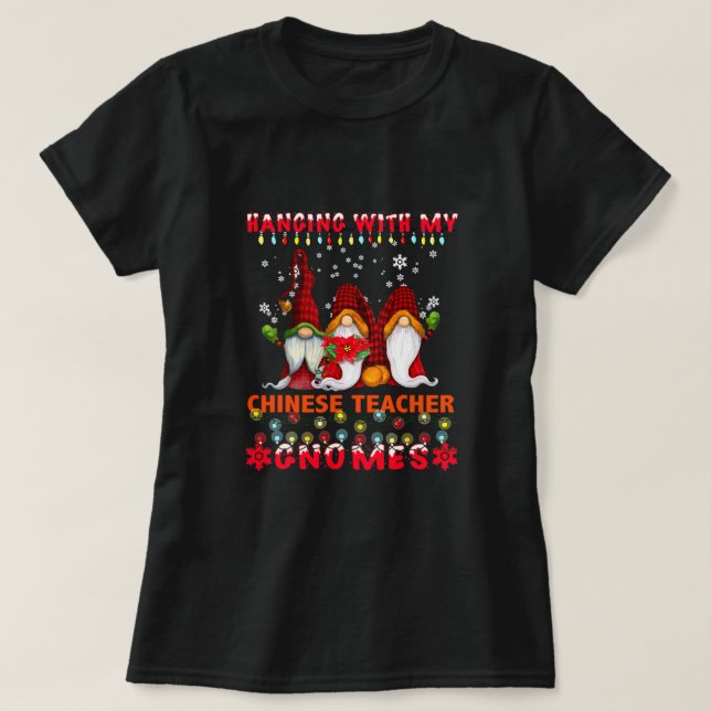 Camiseta Com Meu Professor Chinês Gnomos Feios Xmas M (Frente do Design)