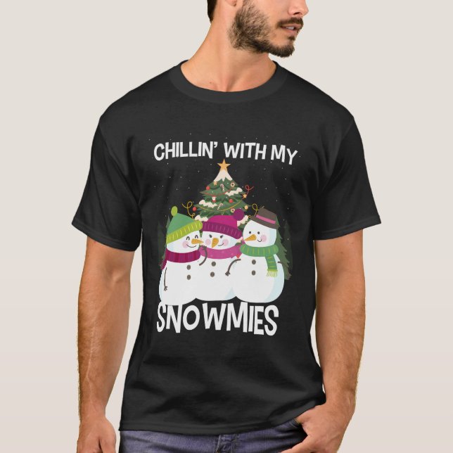 Camiseta Com Meu Snowmies Xmas Snowman (Frente)