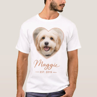 Camiseta com Moldura de Coração de Foto de Animal 