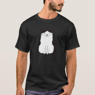 Camiseta com Motivo de Gato Fofo Desenho Divertido
