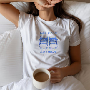 Camiseta com nome e data do anúncio das botinhas d