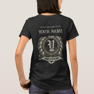 Camiseta com Nome Personalizado, Monograma Vintage