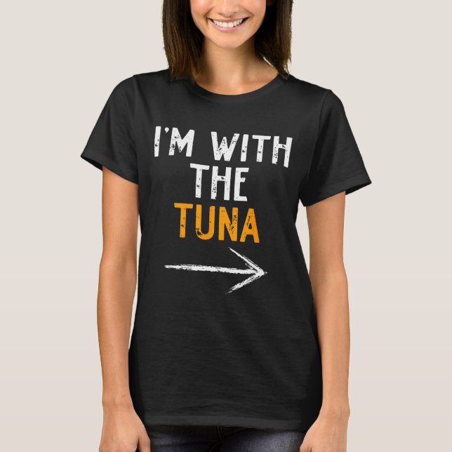 Camiseta com O Atum Casal Engraçado de Halloween Combinando (Frente)