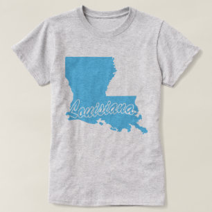Camiseta com o formato do estado da Louisiana