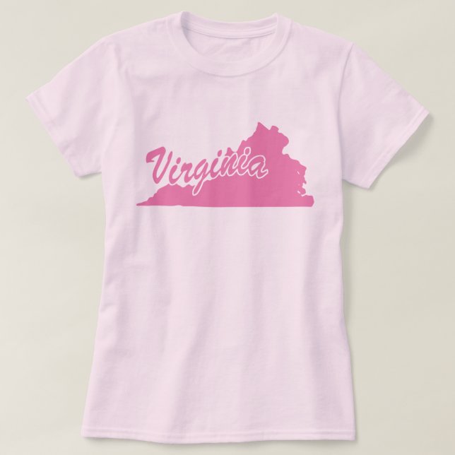 Camiseta com o formato do estado da Virgínia (Frente do Design)