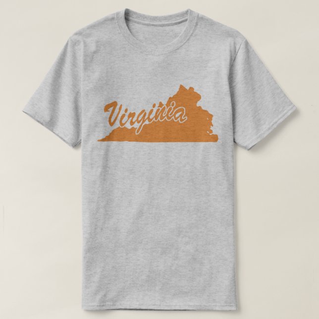 Camiseta com o formato do estado da Virgínia (Frente do Design)